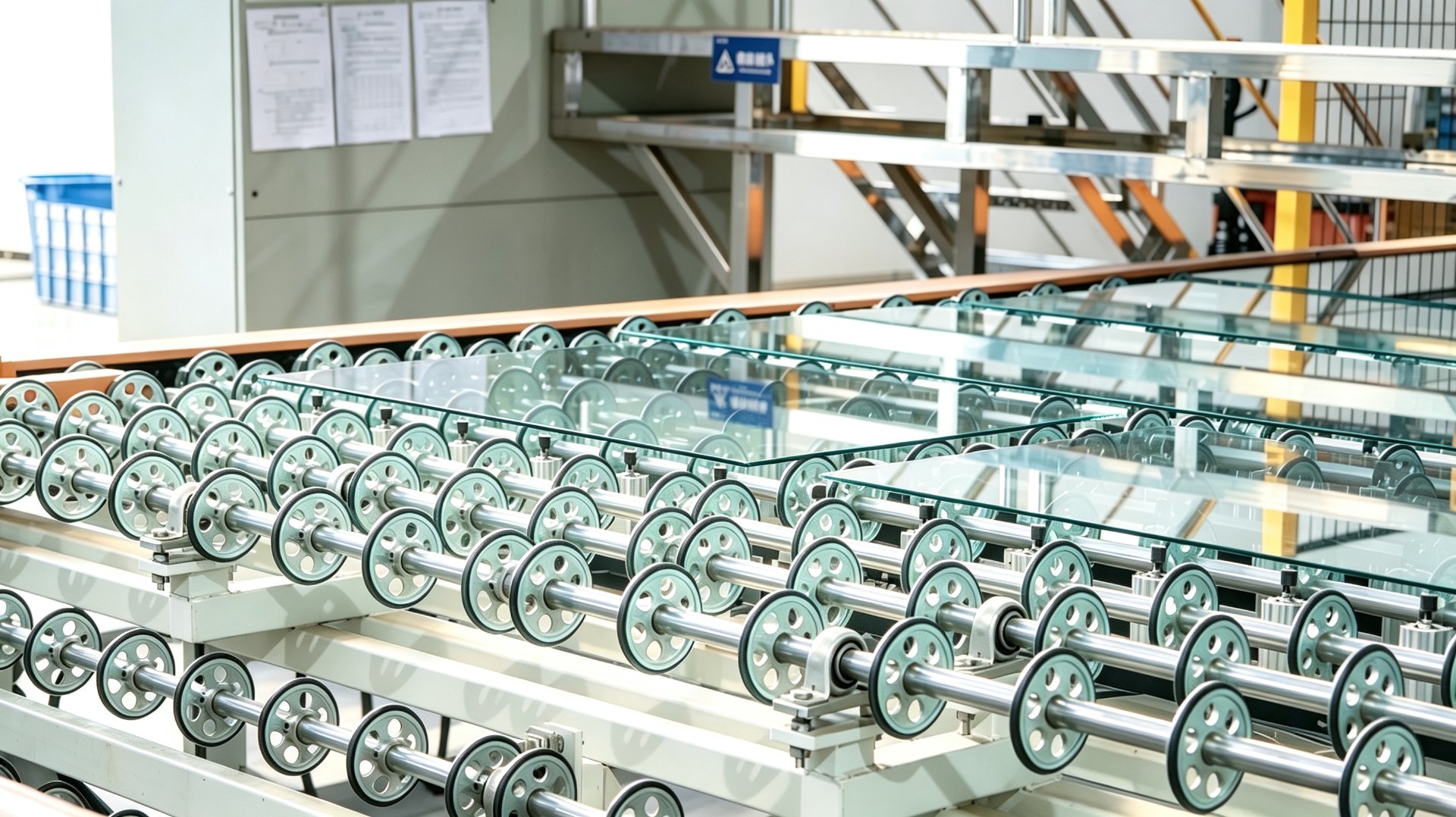 Glass quality inspection on the conveyor in the FUSON factory